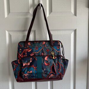 Fossil Women's Tote bag Jenna Shopper Blue Multi